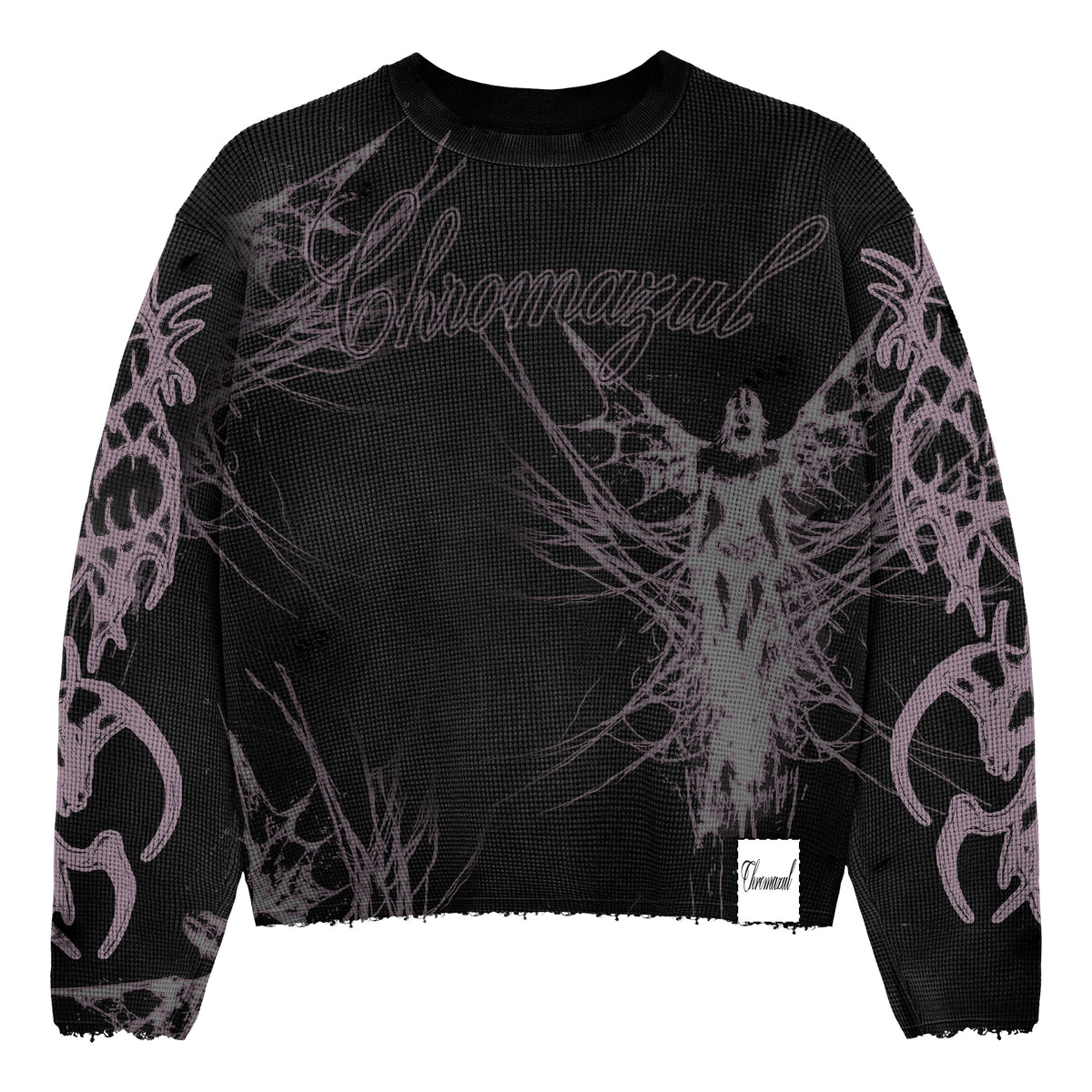 Waffle Knit Long Sleeve Oxide Shadow